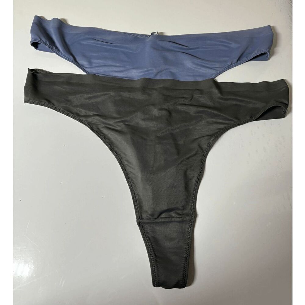 SKIMS Weightless Thong in Gunmetal and Slate Size 3X Lot of 2